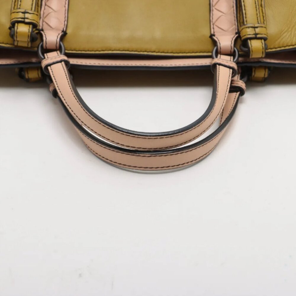 Bottega Veneta Intrecciato Corso Leather Tote Bag Green x Pink - Picture 4 of 16